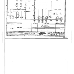 Pu&ograve; includere: Un diagramma tecnico con il testo "MANNESMANN DEMAG Baumaschinen" in alto. Il diagramma include simboli elettrici, linee ed etichette di testo, con il titolo "Elektroplan (Cu + GHO)". Il documento ha il numero "482 220 40".