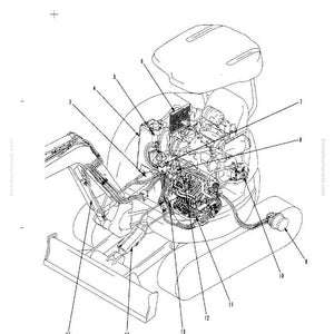 May include: A technical diagram illustrating a hydraulic system, labelled "HYDRAULIC PIPING DRAWING." The image details the internal structure of a machine, with various components and piping clearly shown. The diagram includes numbered parts and technical annotations.