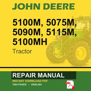 Puede incluir: Manual de reparaci&oacute;n digital para tractores John Deere. La imagen presenta un tractor verde sobre un fondo amarillo con el texto "JOHN DEERE" y los n&uacute;meros de modelo del tractor. El manual est&aacute; disponible como descarga instant&aacute;nea en PDF.