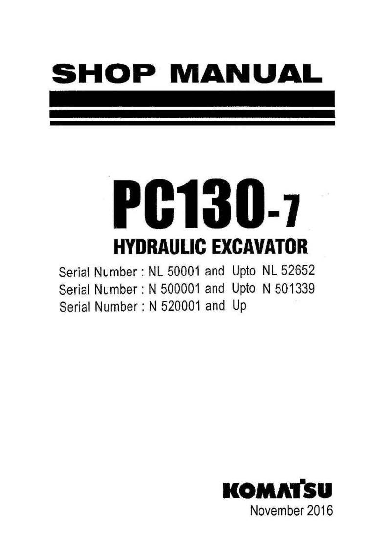 Komatsu PC130-7 hydraulisk grävmaskin servicemanual PDF bild 3