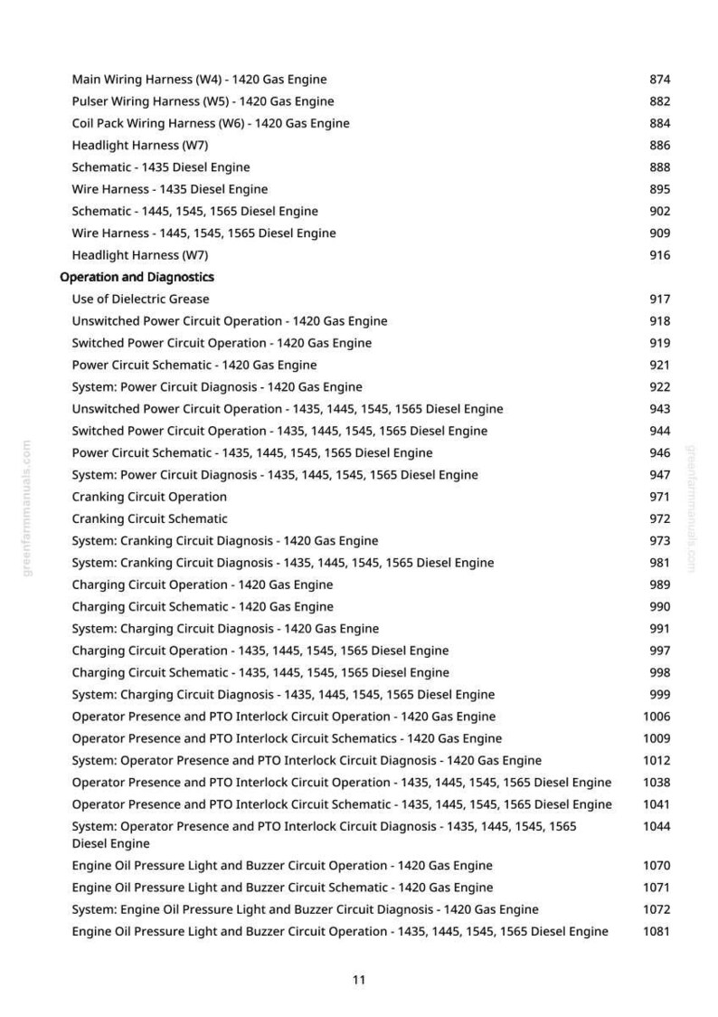 Teknisk manual för John Deere 1400, 1420, 1435, 1445, 1545, 1565 serie II frontklippare, PDF | Direkt nedladdning bild 10