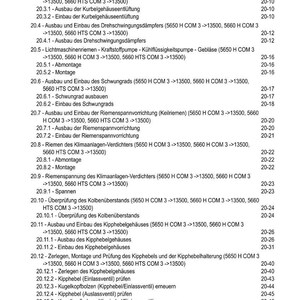 May include: A page from a manual with the title "INHALT" (Contents) and a list of automotive repair procedures, including engine and component disassembly and assembly instructions.