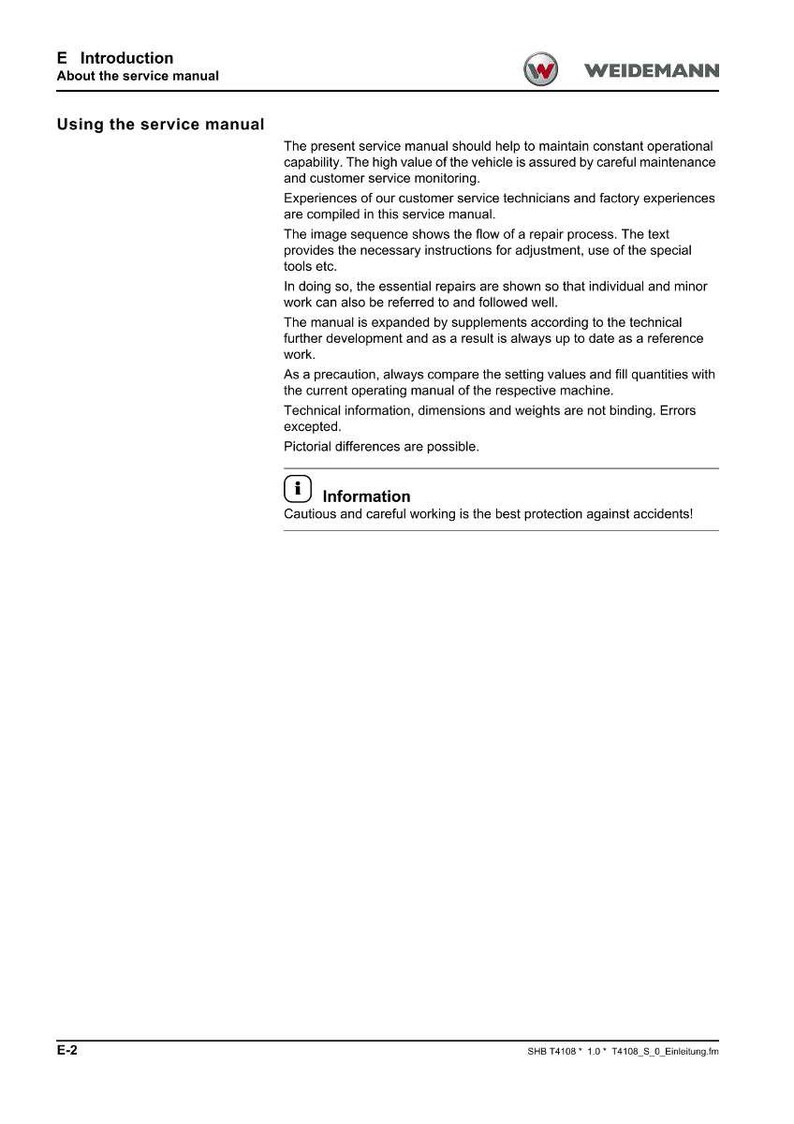 Weidemann T4108 Telehandler Service Manual PDF | Workshop Repair | Instant Download image 8