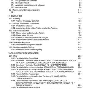 Puede incluir: Un detallado &iacute;ndice en alem&aacute;n, con secciones sobre seguridad, especificaciones t&eacute;cnicas y componentes del motor. El documento incluye subsecciones sobre instrucciones de seguridad y datos del motor.
