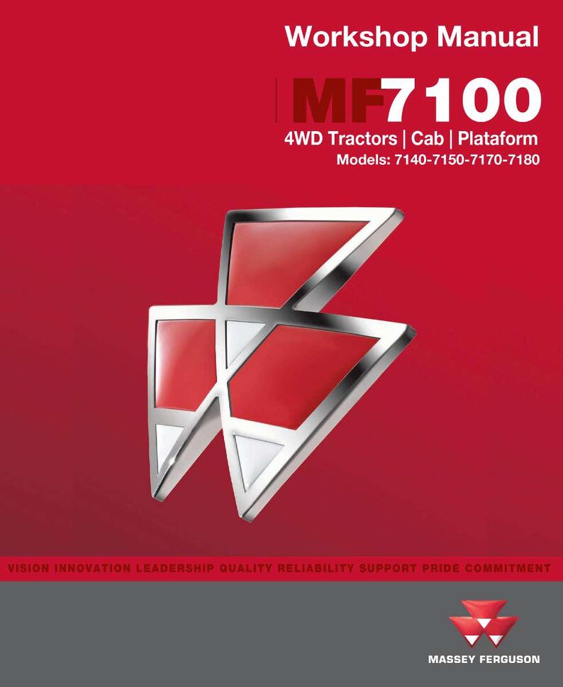 Massey ferguson 7100 Series 4wd 7140 7180 Tractor Service Manual PDF | Workshop Repair | Instant Download image 2