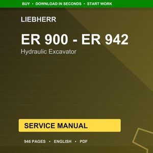 Liebherr Er 900 942 Hydraulic excavator Service Manual PDF | Workshop Repair | Instant Download image 1