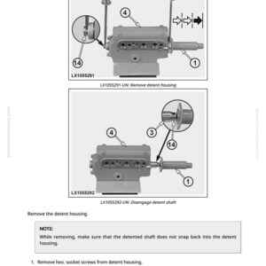 K&ouml;nnte beinhalten: Technische Diagramme, die das Entfernen und L&ouml;sen eines Rastgeh&auml;uses zeigen, mit Beschriftungen und Pfeilen. Enth&auml;lt Textanweisungen und Teilenummern. Das Bild ist in Schwarzwei&szlig;.