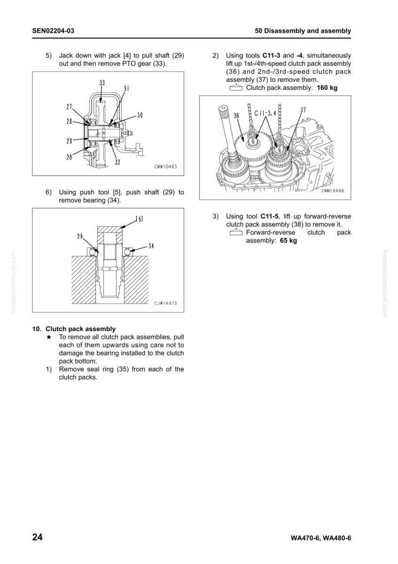 Peut inclure: Diagramme technique illustrant le d&eacute;montage et le remontage d'un bloc d'embrayage. Comprend des sch&eacute;mas d&eacute;taill&eacute;s avec des &eacute;tiquettes et des mesures en kilogrammes, comme un bloc d'embrayage de 160 kg et un bloc d'embrayage avant-arri&egrave;re de 65 kg.