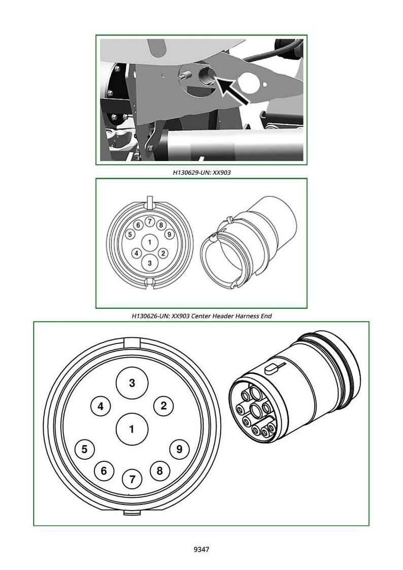 May include: Diagram of electrical connectors, including a circular connector with numbered pins and a cylindrical connector. The image includes the text "H130629-UN: XX903" and "H130626-UN: XX903 Center Header Harness End".