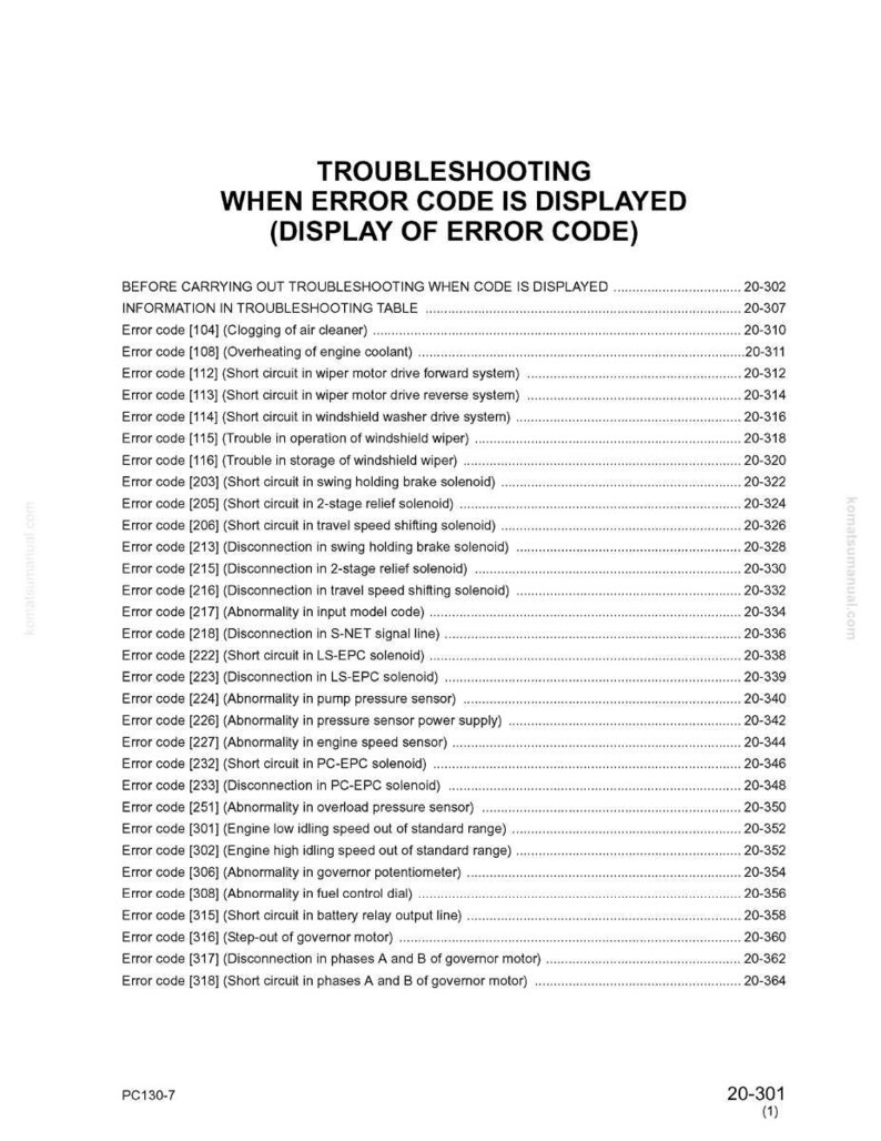 Komatsu PC130-7 hydraulisk grävmaskin servicemanual PDF bild 7