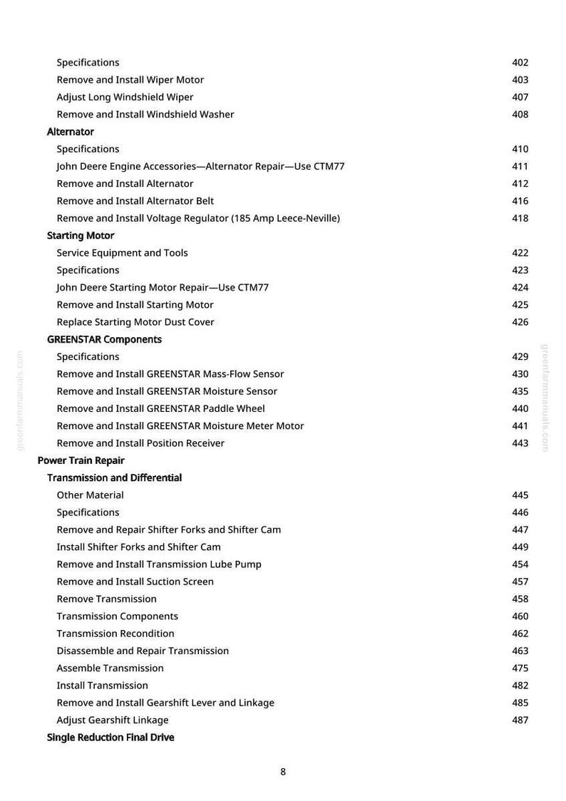 John Deere 9650 Cts skördetröska Teknisk manual PDF | Direkt nedladdning bild 10