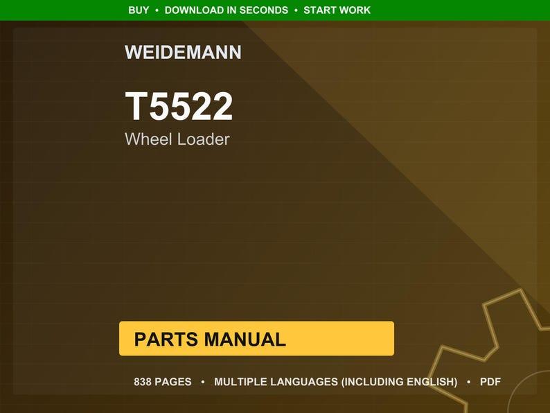 Weidemann T5522 Wheel loader Parts Manual PDF | Illustrated Catalog | Instant Download image 1