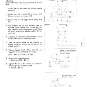May include: A technical diagram with instructions for adjusting an outlet clearance. The diagram includes numbered steps, measurements in millimetres, and a bolt torque specification of 1127.8 Nm. The text also includes the length of 285 mm.