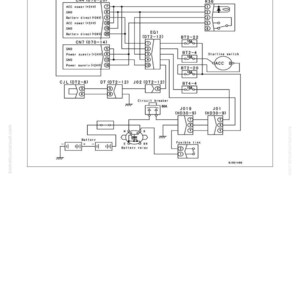 May include: A detailed circuit diagram with text labels and symbols, including components like an engine controller, battery relay, and fusible link. The diagram is labeled "Troubleshooting" and includes the failure code "D1D0KB".