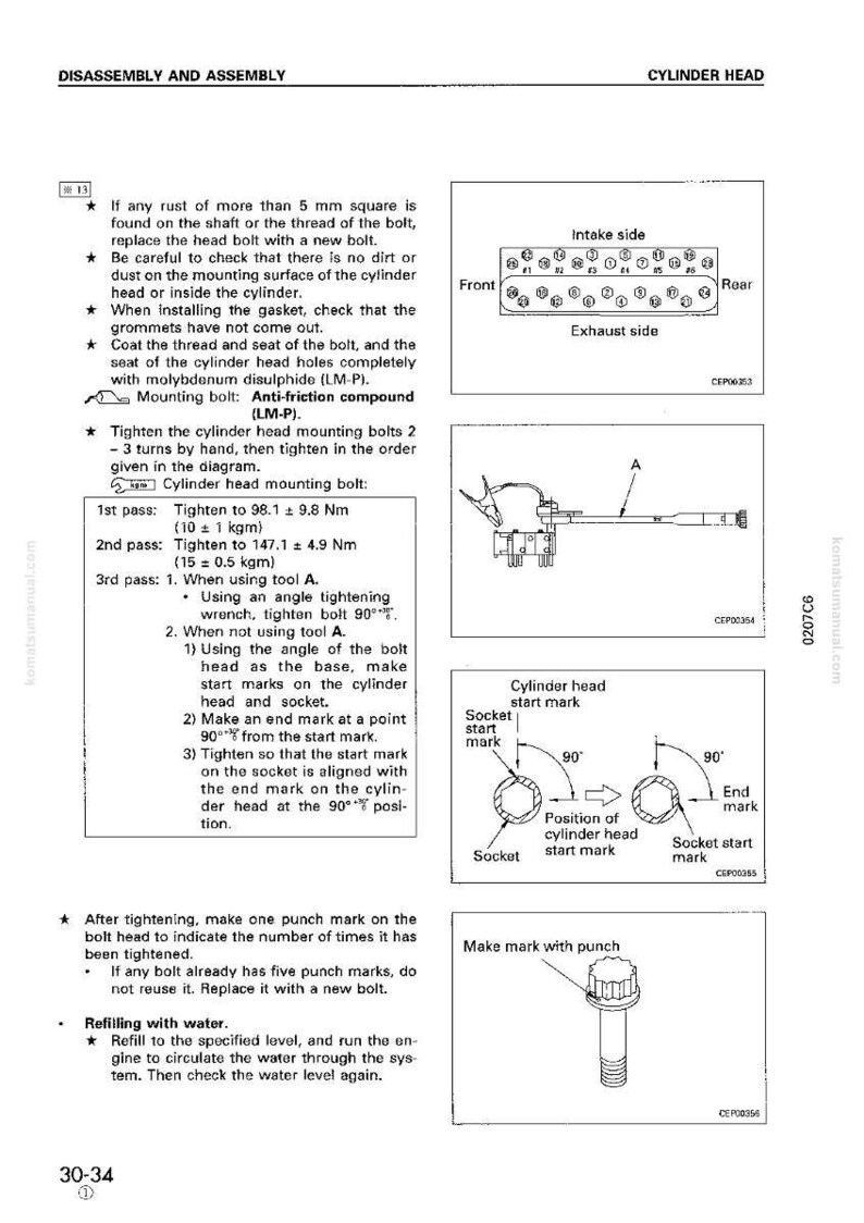 Komatsu PC300-6 PC300LC-6 Anpassad Grävmaskin Servicemanual bild 8