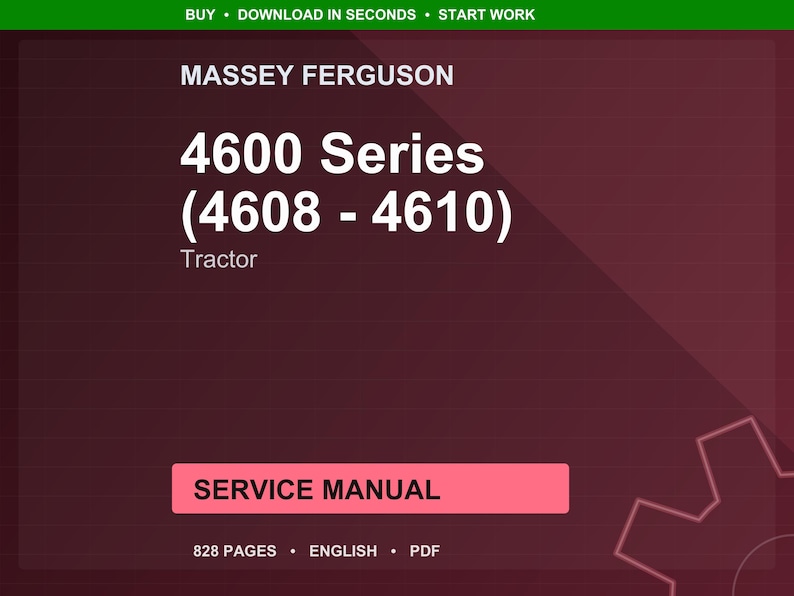 Massey ferguson 4600 Series 4608 4609 4610 Tractor Service Manual PDF | Workshop Repair | Instant Download image 1