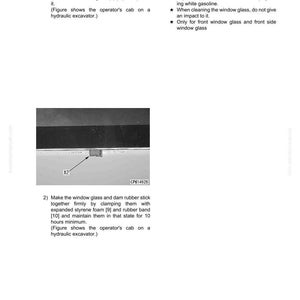 K&ouml;nnte beinhalten: Diagramm der Schritte zum Einbau von Kabinenglas. Anweisungen umfassen das Befestigen der Fensterscheibe, das Einsetzen von Gummistopfen und das Verkleben der Fensterscheibe. Hinweise zur Reinigung und zum Aufprall enthalten.