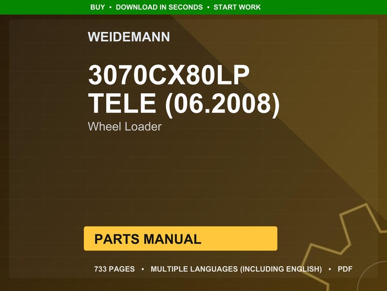 Weidemann 3070Cx80lp tele 06 2008 Wheel loader Parts Manual PDF | Illustrated Catalog | Instant Download image 1