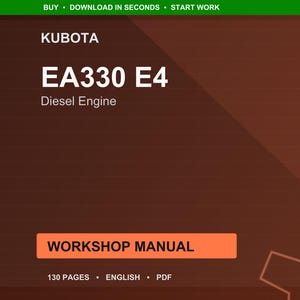 Kubota Ea330 e4 Diesel engine Workshop Manual PDF | Service Repair | Instant Download image 1