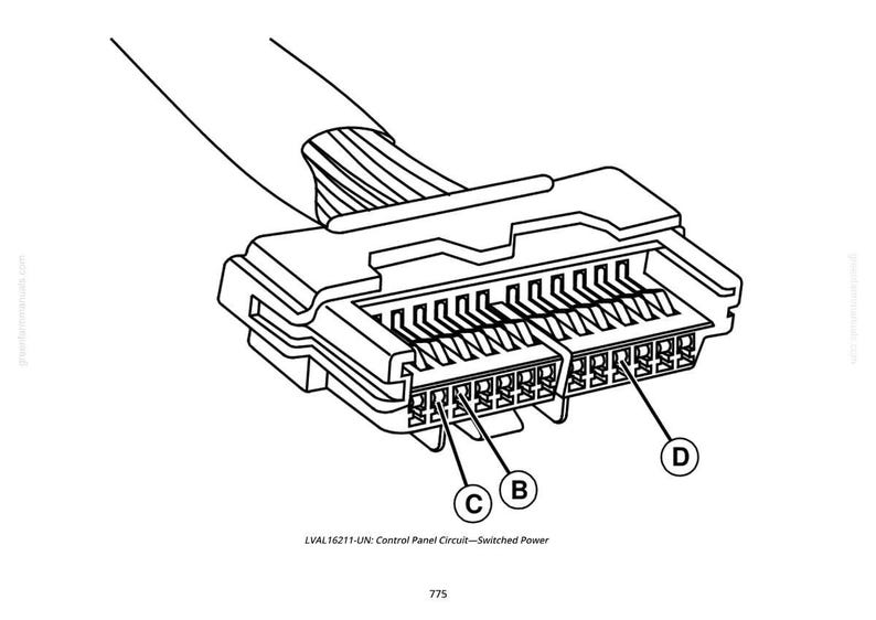 May include: Black and white illustration of a rectangular electrical connector with multiple pins. The connector is attached to a cable. Text at the bottom reads "LVAL 16211-UN: Control Panel Circuit - Switched Power".