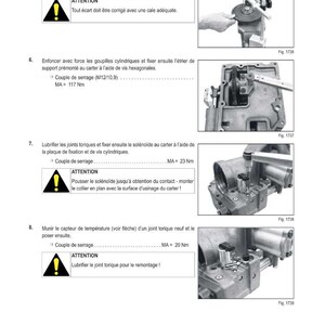 May include: A page from a technical manual with diagrams and instructions for mechanical intervention. The text includes warnings and torque specifications in Newton meters. Images show mechanical components and assembly steps.