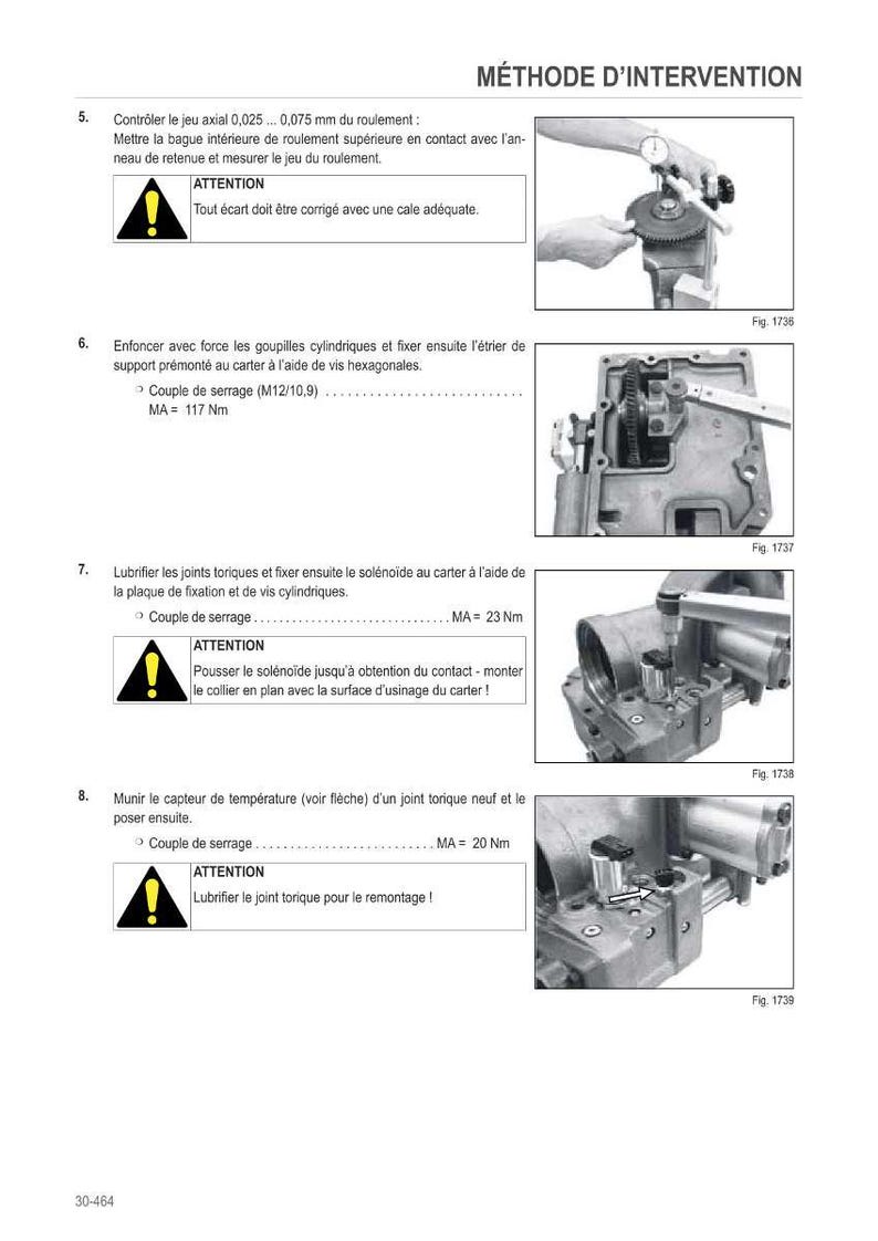 May include: A page from a technical manual with diagrams and instructions for mechanical intervention. The text includes warnings and torque specifications in Newton meters. Images show mechanical components and assembly steps.