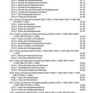 May include: A detailed table of contents in German, listing various engine component checks and procedures. Includes sections on crankshaft, piston, and cylinder inspections, with corresponding page numbers.