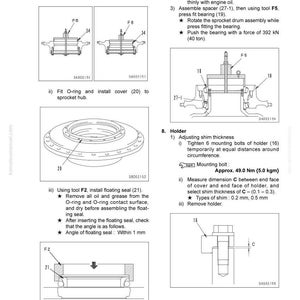 May include: Technical diagram illustrating the disassembly and assembly of a sprocket hub. The image includes detailed instructions with tool references (F6, F5, F2) and part numbers (22, 20, 21, 19, 18). Measurements are provided in both metric and imperial units.