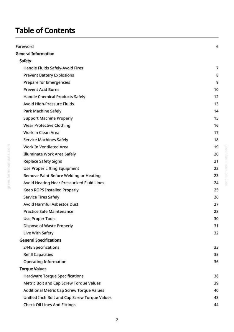 Pode incluir: Uma p&aacute;gina branca intitulada "Tabela de Conte&uacute;dos" de um manual. A tabela lista t&oacute;picos de seguran&ccedil;a como "Manusear fluidos com seguran&ccedil;a" e "Prevenir explos&otilde;es de bateria". Os n&uacute;meros das p&aacute;ginas est&atilde;o &agrave; direita.