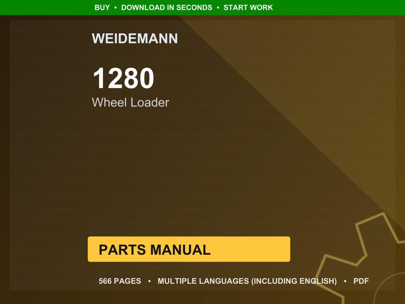 Weidemann 1280 Wheel loader Parts Manual PDF | Illustrated Catalog | Instant Download image 1