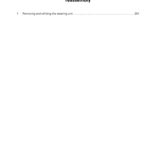 K&ouml;nnte beinhalten: Eine wei&szlig;e Seite aus einem Handbuch mit dem Massey Ferguson-Logo. Der Titel lautet "8F27 - Lenkeinheit/Open Center - Demontage und Montage." Der Text enth&auml;lt "Removing and refitting the steering unit."
