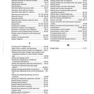 Puede incluir: Una p&aacute;gina de manual con un &iacute;ndice de t&eacute;rminos t&eacute;cnicos, como 'prueba de presi&oacute;n de combustible' y 'convertidor de par', con los n&uacute;meros de p&aacute;gina correspondientes. El &iacute;ndice est&aacute; ordenado alfab&eacute;ticamente.
