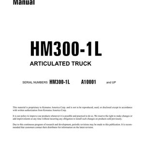 Komatsu Hm300-1L dumper servicemanual PDF | Verkstadsreparation | Direktnedladdning bild 3
