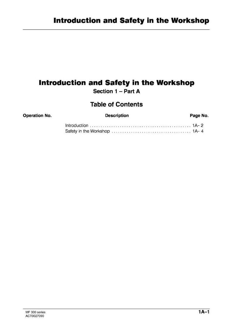 Pode incluir: P&aacute;gina de um manual intitulada "Introdu&ccedil;&atilde;o e Seguran&ccedil;a na Oficina". O documento inclui um &iacute;ndice com se&ccedil;&otilde;es sobre introdu&ccedil;&atilde;o e seguran&ccedil;a na oficina. O n&uacute;mero da p&aacute;gina &eacute; 1A-1.