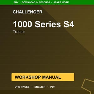 Challenger 1000 Series s4 Tractor Workshop Manual PDF | Service Repair | Instant Download image 1