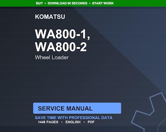 Komatsu WA800-1,2 Wheel Loader Service Manual Repair Workshop PDF