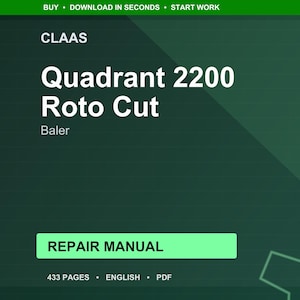 Claas Quadrant 2200 roto cut Baler Repair Manual PDF | Service Workshop | Instant Download image 1