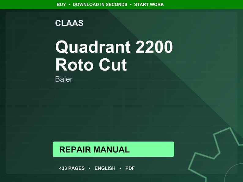 Claas Quadrant 2200 roto cut Baler Repair Manual PDF | Service Workshop | Instant Download image 1