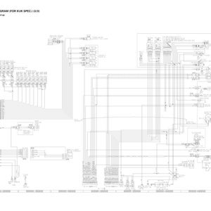 May include: An electrical circuit diagram for KUK SPEC (3/3) with the text "ELECTRIC CIRCUIT DIAGRAM (FOR KUK SPEC.) (3/3)" at the top. The diagram is a complex network of lines, symbols, and text, all in black and white.