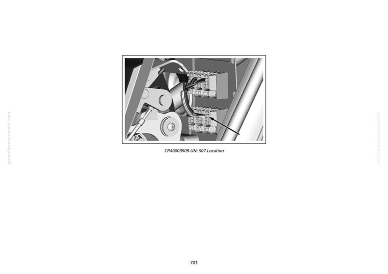 May include: Monochrome diagram of a vehicle component, possibly electrical. The image shows a detailed view of a section with several connectors, wires, and mechanical parts. The text "CPA0003909-UN: S07 Location" is present.