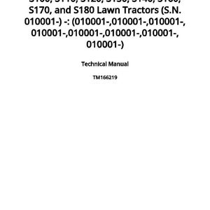 John Deere S100, S110, S120, S130, S140, S160, S170, S180 Lawn Tractor Technical Manual Pdf | Instant Download image 2