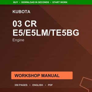 Kubota 03 Cr e5 e5lm te5bg Engine Workshop Manual PDF | Service Repair | Instant Download image 1
