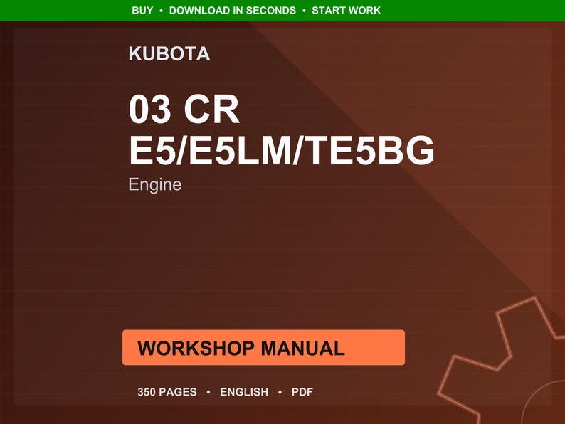 Kubota 03 Cr e5 e5lm te5bg Engine Workshop Manual PDF | Service Repair | Instant Download image 1
