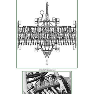 Puede incluir: Diagrama t&eacute;cnico de un sensor regulador de presi&oacute;n de abridor de semillas, etiquetado como "XB360". El diagrama es una ilustraci&oacute;n detallada de los componentes del sensor, con el texto "A97341-UN: Location Art" debajo. Tambi&eacute;n se muestra un primer plano de los componentes.