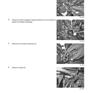 May include: A black and white technical diagram with the title "M&Eacute;THODE D'INTERVENTION". The diagram shows steps for removing parts, including electrical connectors and sensors, with accompanying images and labels.