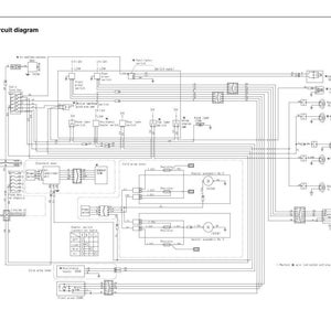Pu&ograve; includere: Diagramma del circuito elettrico della cabina in bianco e nero, con numerose linee, simboli ed etichette di testo. Il diagramma include componenti come interruttori, rel&egrave; e vari collegamenti elettrici.