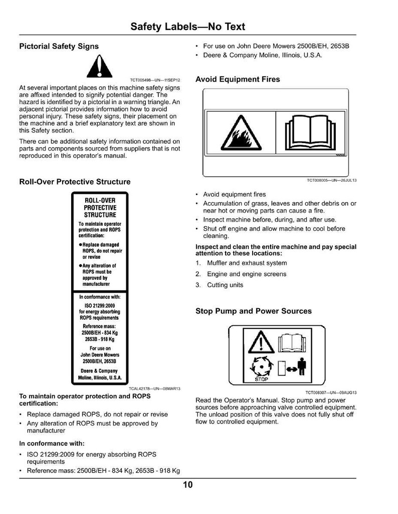 John Deere 2653B gräsklippare bruksanvisning PDF | Användarhandbok | Direkt nedladdning bild 10