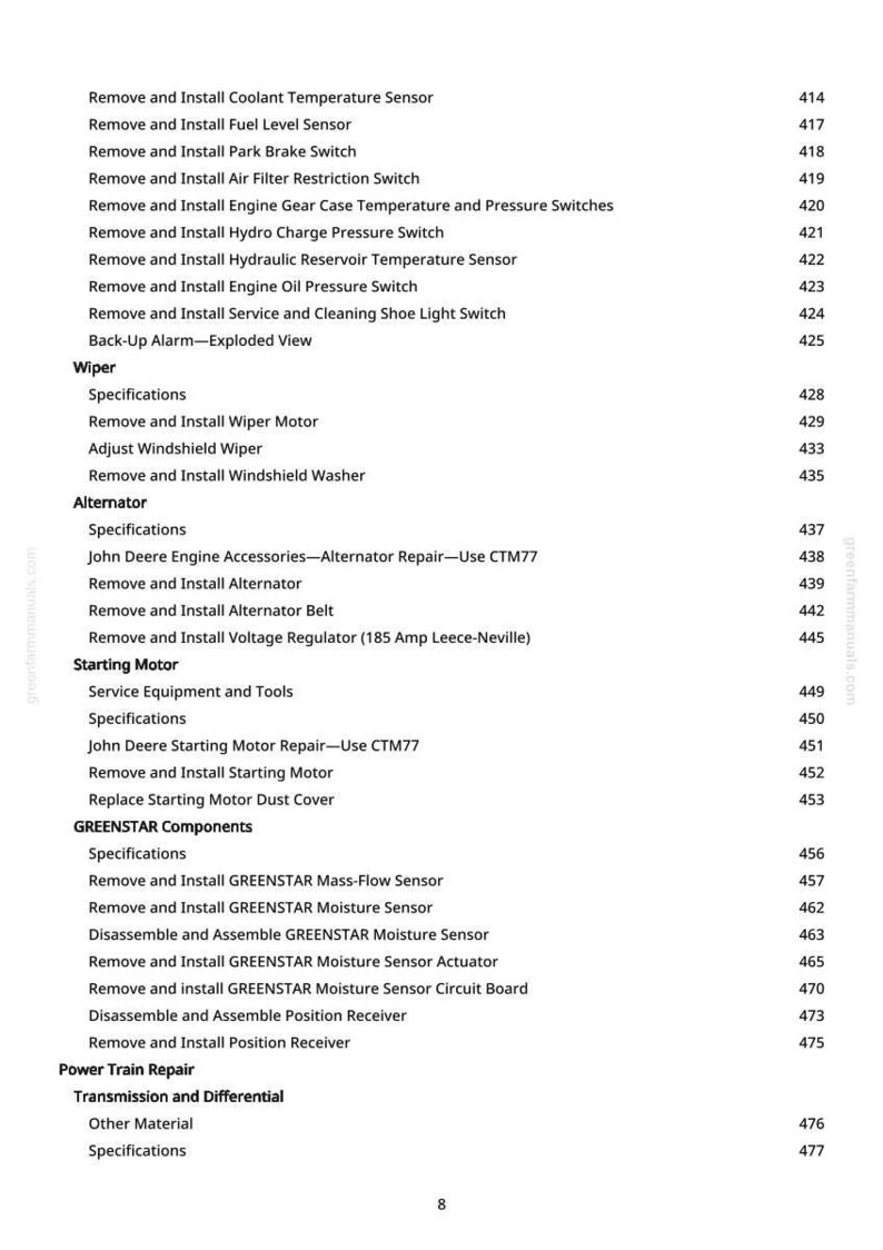 John Deere 9660 Cts Självgående Skördetröska Teknisk Manual Service PDF Verkstad Nedladdning bild 9