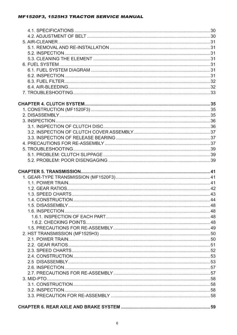 Massey ferguson 1520 1525 Compact tractor Service Manual PDF | Workshop Repair | Instant Download image 8