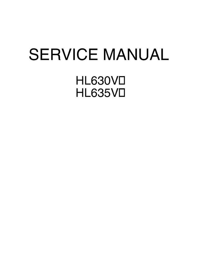 May include: White background with the words "SERVICE MANUAL" in black, above the text "HL630V□" and "HL635V□". The text is centered and in a sans-serif font.